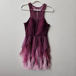Teeze Me Pink Maroon Ombre Shimmery Party Dress- Size 5/6